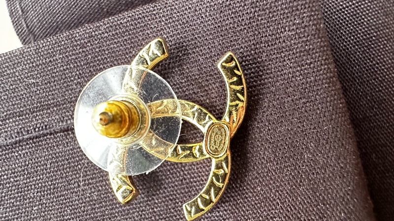 香奈兒 經典雙C水鑽耳環-9