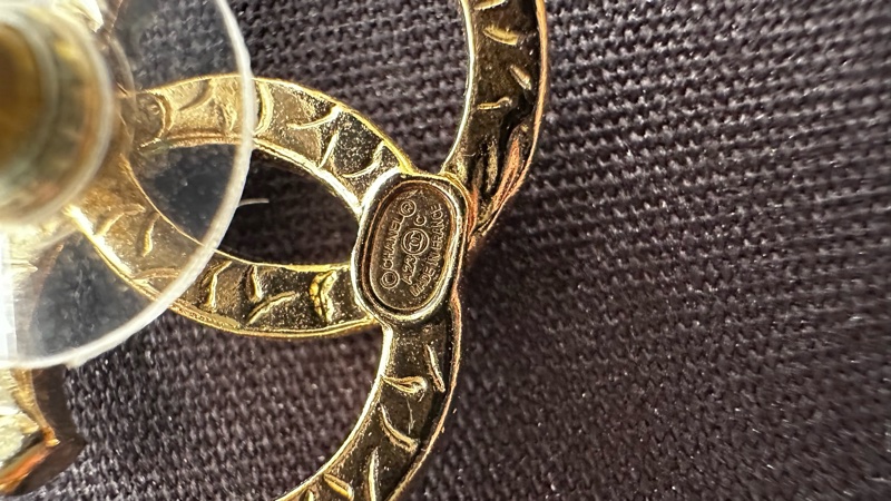 香奈兒 經典雙C水鑽耳環-10