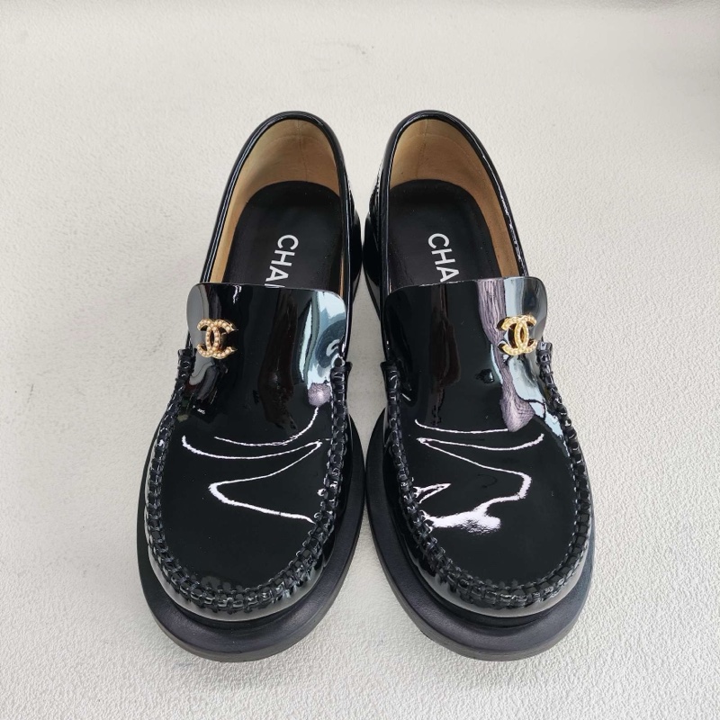 CHANEL香奈兒 漆皮 珍珠Logo 樂福鞋 女款 35.5碼-1