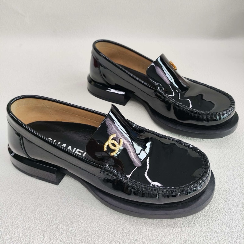 CHANEL香奈兒 漆皮 珍珠Logo 樂福鞋 女款 35.5碼-2