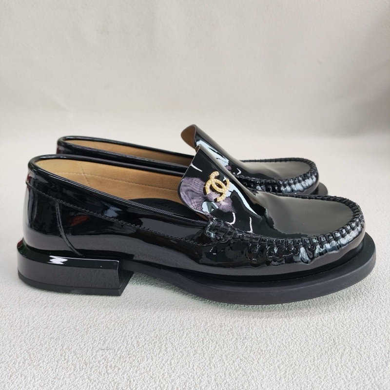 CHANEL香奈兒 漆皮 珍珠Logo 樂福鞋 女款 35.5碼-3