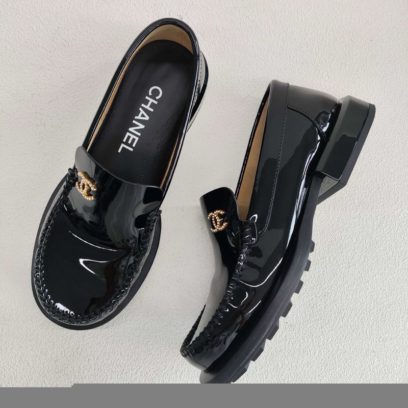 CHANEL香奈兒 漆皮 珍珠Logo 樂福鞋 女款 35.5碼-7