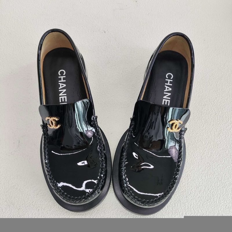 CHANEL香奈兒 漆皮 珍珠Logo 樂福鞋 女款 35.5碼-8