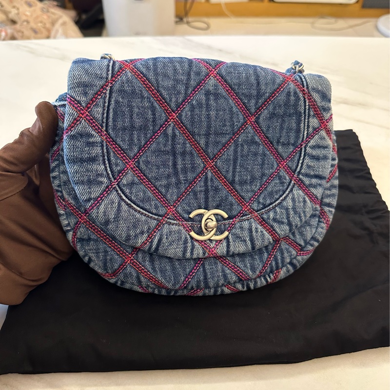 Chanel 牛仔馬鞍包-1