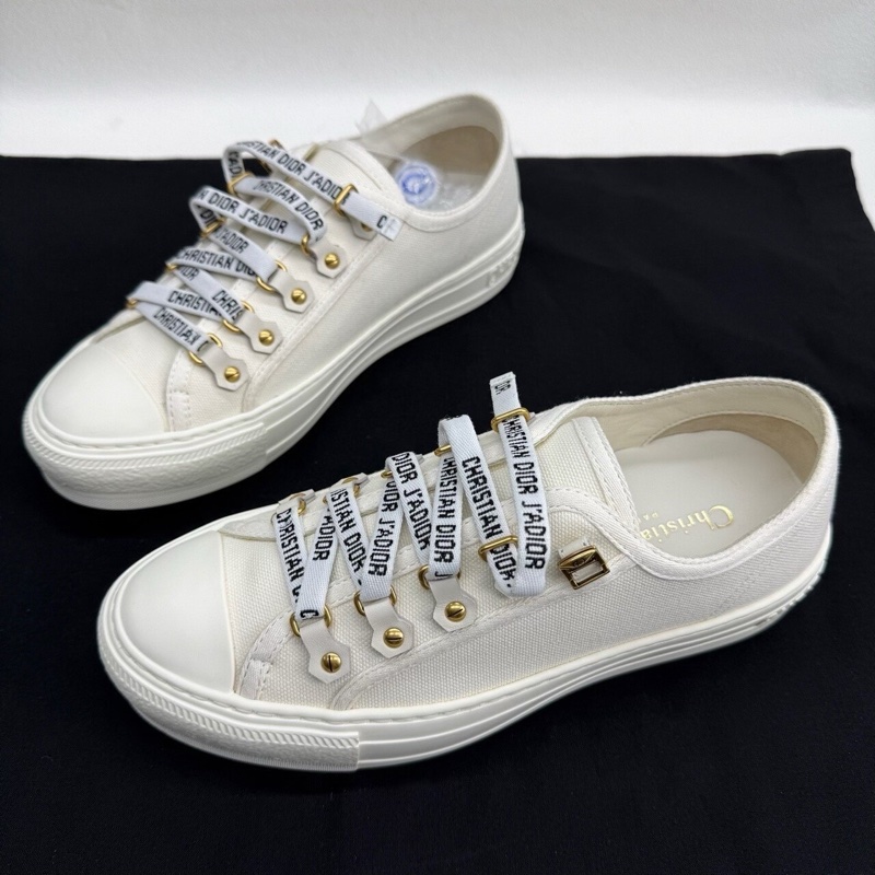 閒置新未使用DIOR迪奧 Walk'n'Dior 厚底鞋白色 36.5碼-0