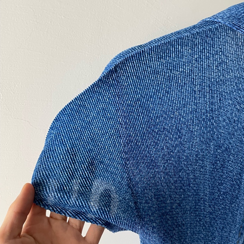 ▪️富貴選物FUGUEI▪️PP 三宅一生 藍色  丹寧印刷短袖上衣-5