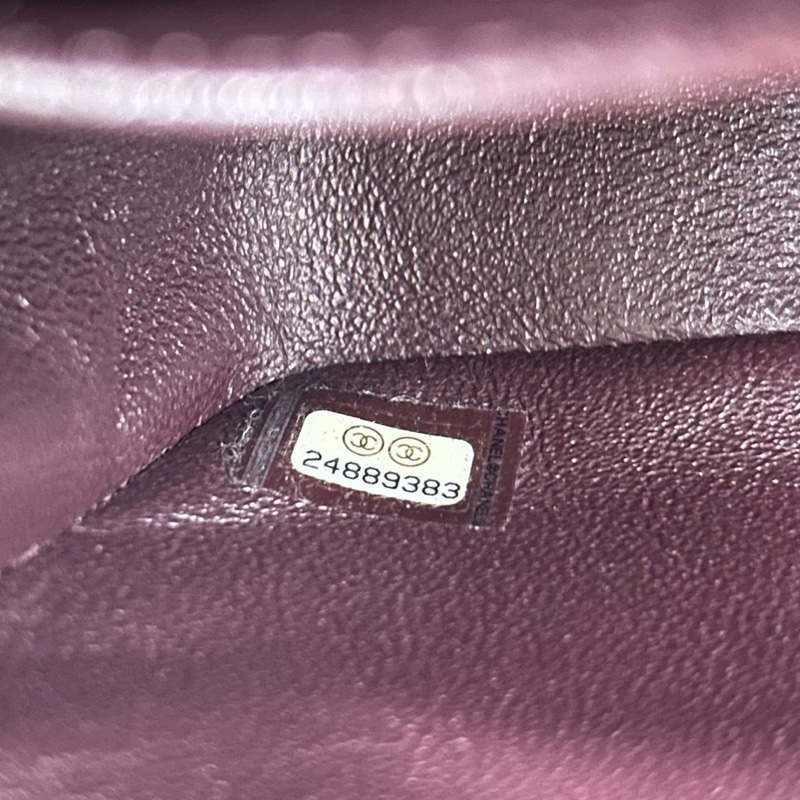 【近新閒置品】98成新 香奈兒 Chanel 黑色毛呢珍珠翻蓋CF大mini 尺寸20*12 鐳射24開無卡-8