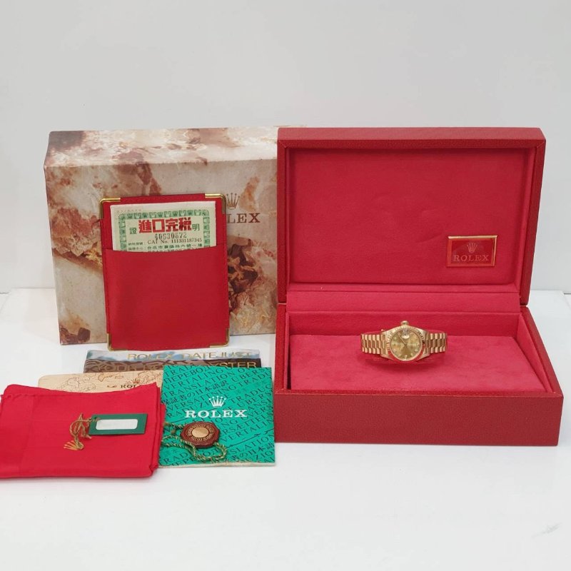 ROLEX 勞力士69178 Datejust 18K金 蠔式女錶 台灣公司貨 金色十鑽面盤 錶徑26mm 自動上鍊 大眾名錶B1270-9