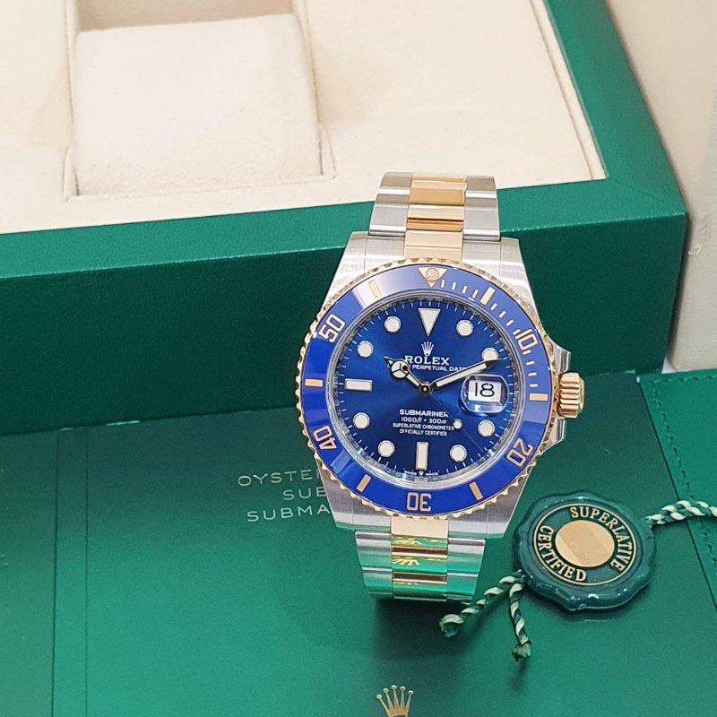 ROLEX勞力士126613LB Submariner潛航者 2021/01 熱銷新款 潛水錶 半金藍水鬼 錶徑41mm 自動上鍊 大眾名錶G252-1