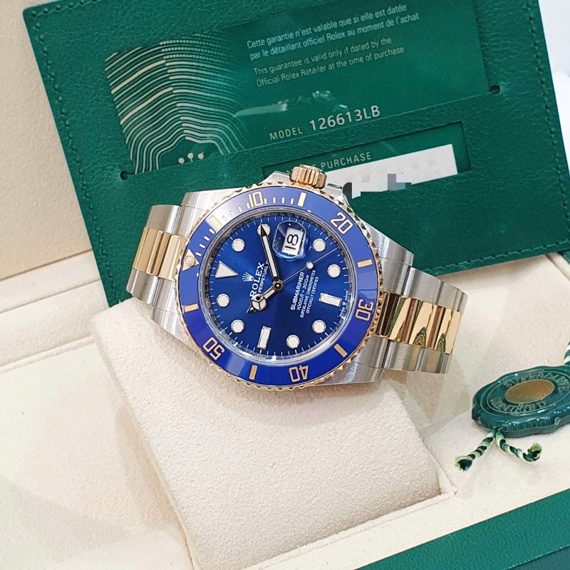 ROLEX勞力士126613LB Submariner潛航者 2021/01 熱銷新款 潛水錶 半金藍水鬼 錶徑41mm 自動上鍊 大眾名錶G252-2