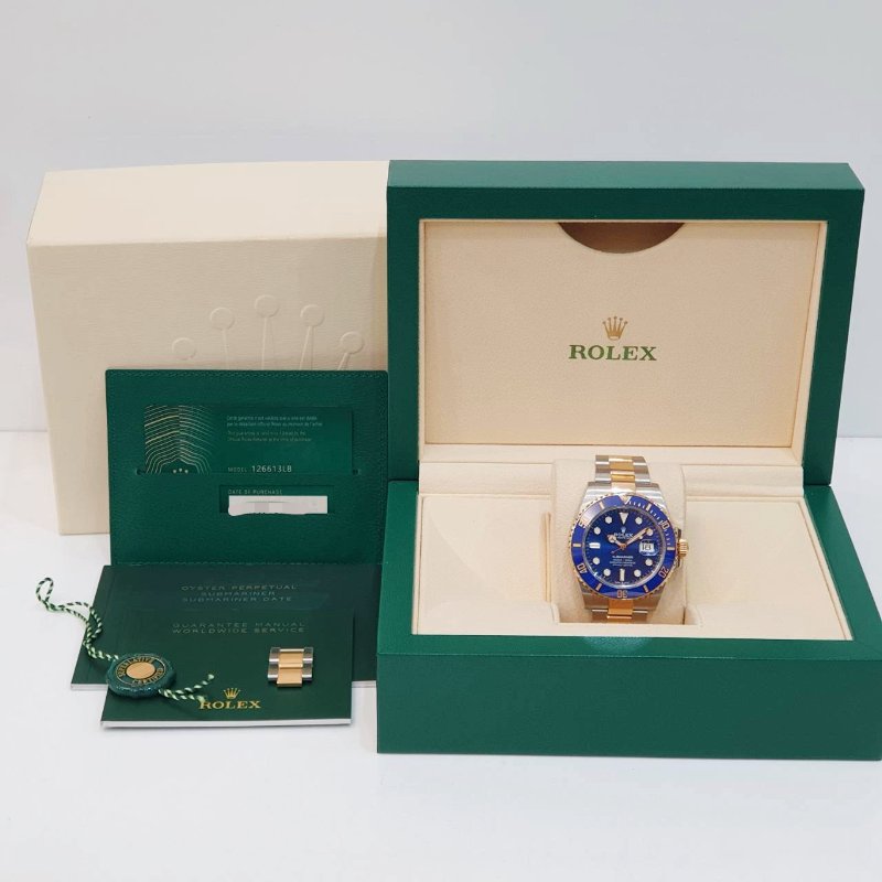 ROLEX勞力士126613LB Submariner潛航者 2021/01 熱銷新款 潛水錶 半金藍水鬼 錶徑41mm 自動上鍊 大眾名錶G252-9