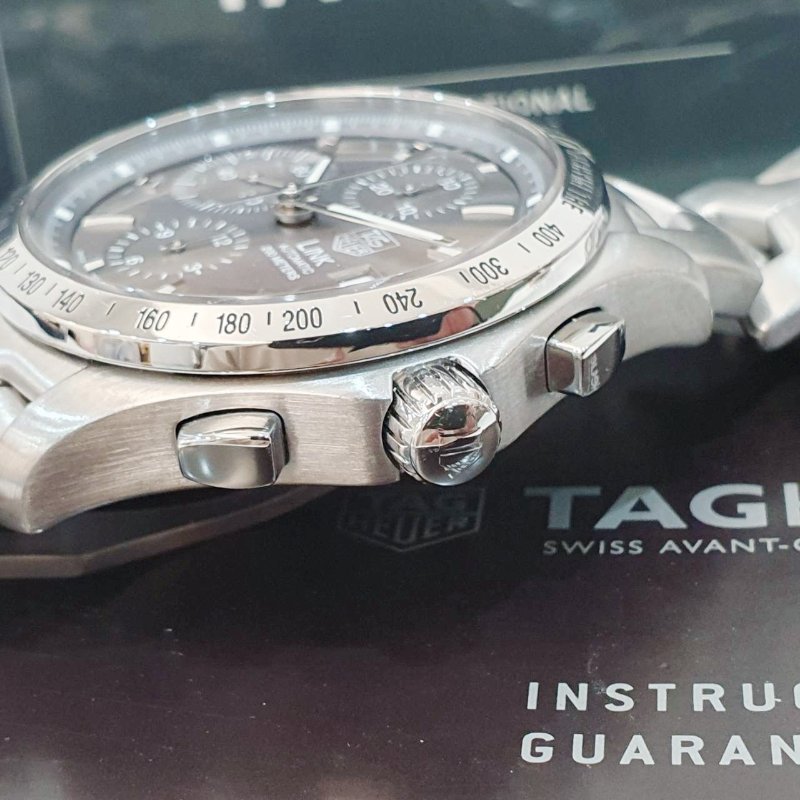 TAG Heuer泰格豪雅 林肯系列CJF2115.BA0594 2022/01卡 計時碼錶 灰色面盤 底蓋裸空 錶徑42mm 大眾名錶B1271-5