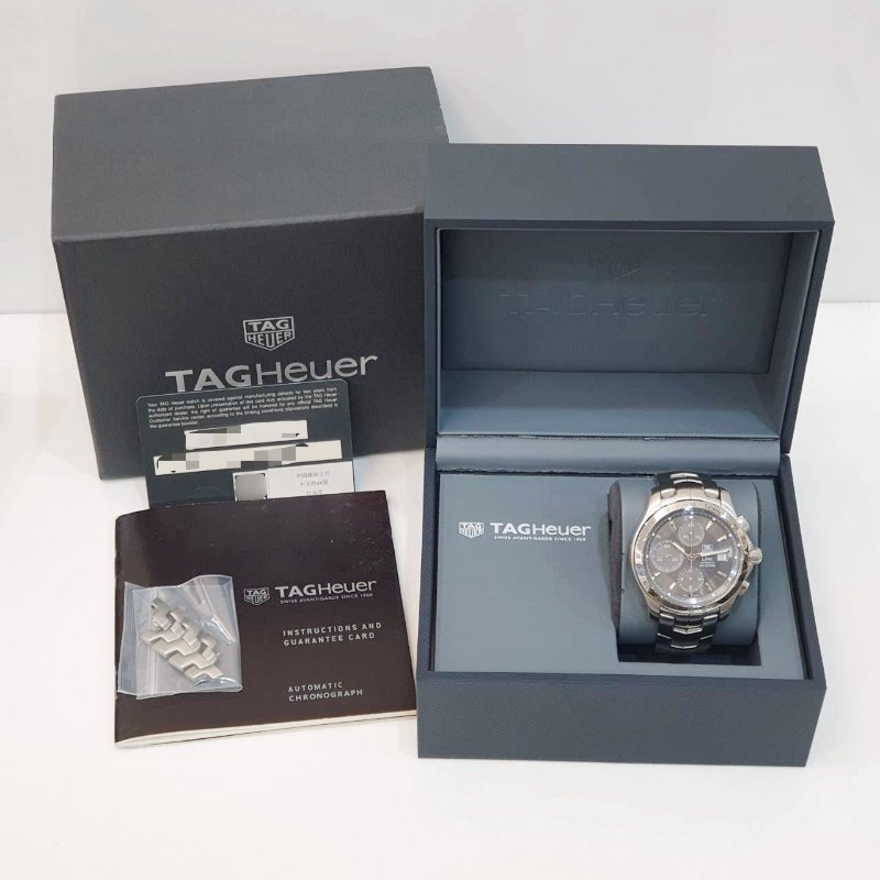 TAG Heuer泰格豪雅 林肯系列CJF2115.BA0594 2022/01卡 計時碼錶 灰色面盤 底蓋裸空 錶徑42mm 大眾名錶B1271-9