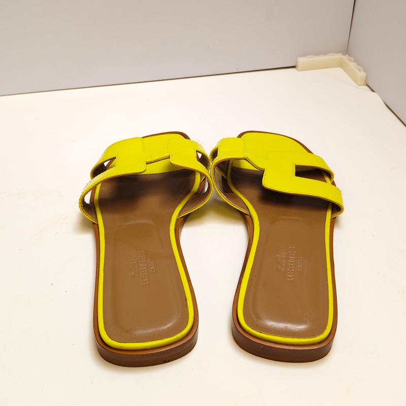 全網最便 Hermes/愛馬仕 黃色H拖鞋，35碼  🈚附件-3