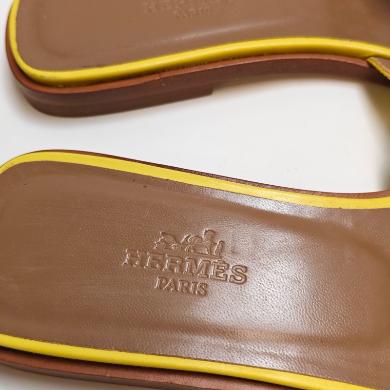 全網最便 Hermes/愛馬仕 黃色H拖鞋，35碼  🈚附件-7