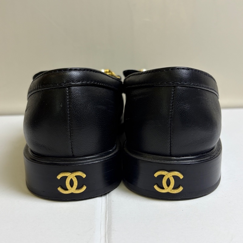 CHANEL香奈兒 爆款鏈條香水瓶樂福鞋 重工款黑金配色 菱格紋 36碼-3