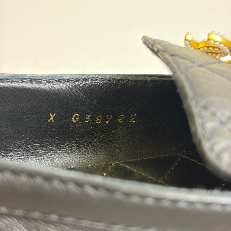 CHANEL香奈兒 爆款鏈條香水瓶樂福鞋 重工款黑金配色 菱格紋 36碼-4