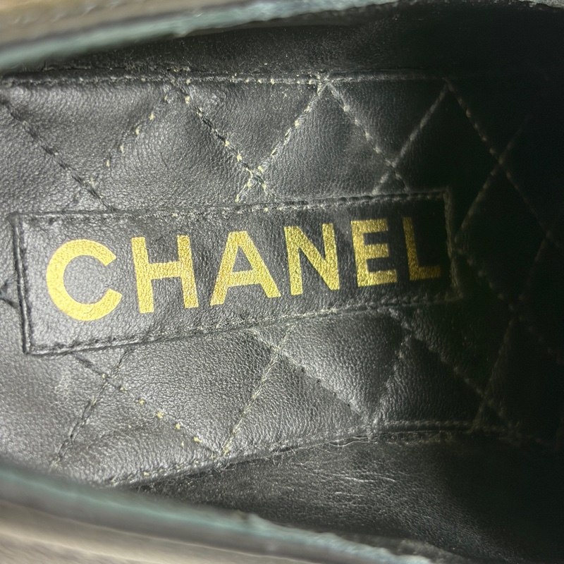 CHANEL香奈兒 爆款鏈條香水瓶樂福鞋 重工款黑金配色 菱格紋 36碼-5