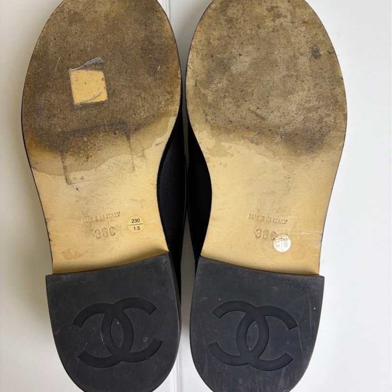 CHANEL香奈兒 爆款鏈條香水瓶樂福鞋 重工款黑金配色 菱格紋 36碼-7