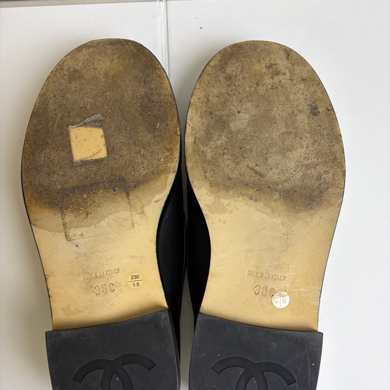 CHANEL香奈兒 爆款鏈條香水瓶樂福鞋 重工款黑金配色 菱格紋 36碼-8