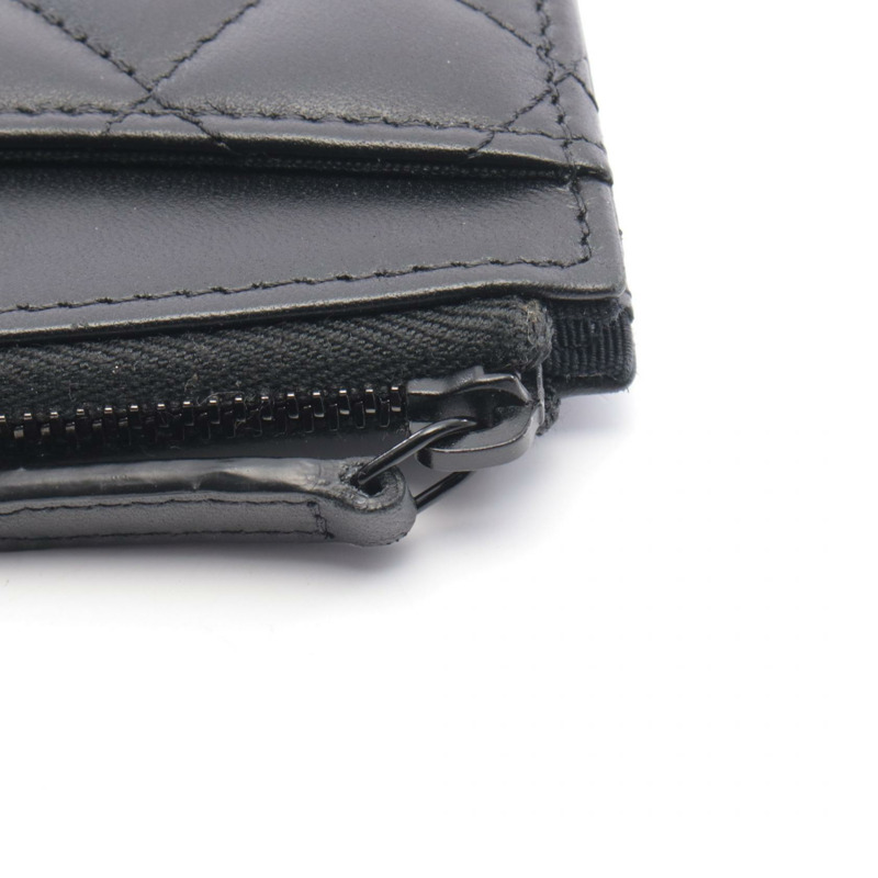 香奈兒 (CHANEL) 絎縫羊皮零錢包 黑色 二手 女士-5