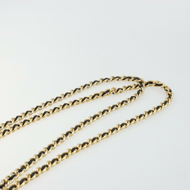 【日本直送】PRADA 絎縫鏈條單肩包 羊皮 黑色 金色 Auth 119692-7