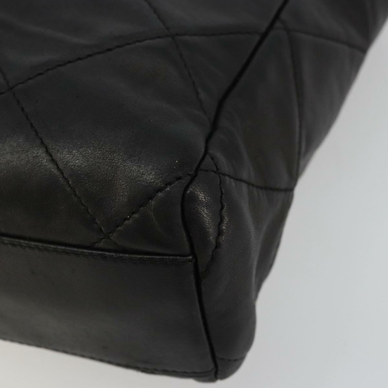 【日本直送】PRADA 絎縫鏈條單肩包 羊皮 黑色 金色 Auth 119692-13