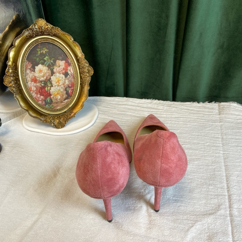 Roger Vivier 粉色麂皮高跟鞋 36碼 僅室內穿過一次-2