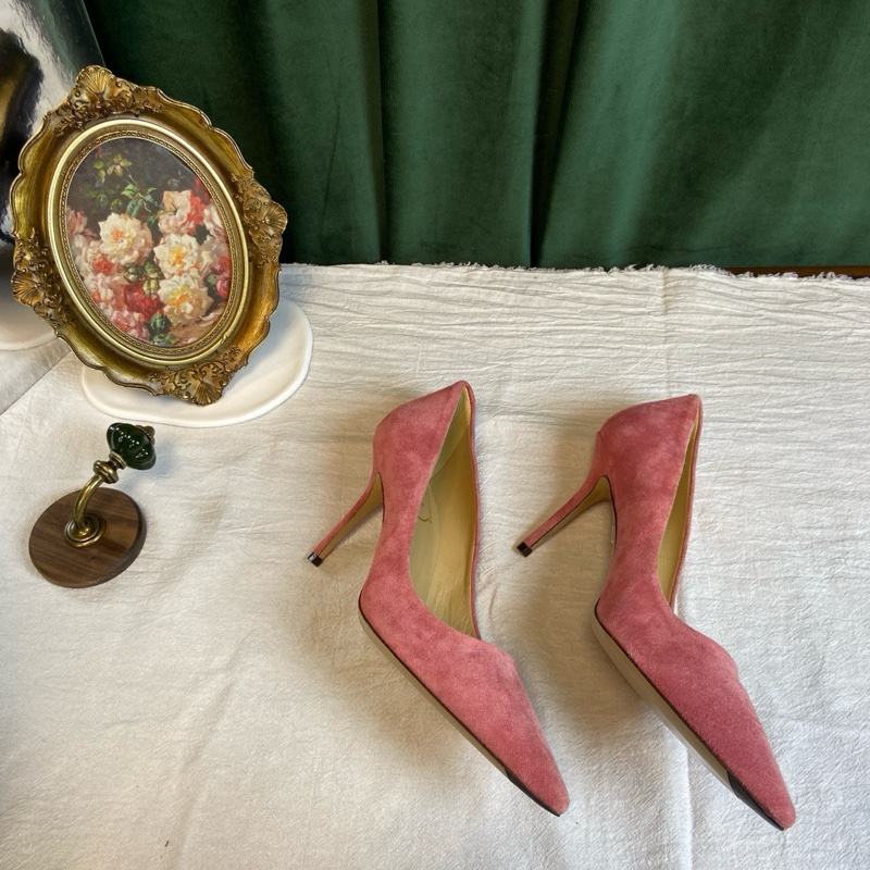 Roger Vivier 粉色麂皮高跟鞋 36碼 僅室內穿過一次-5