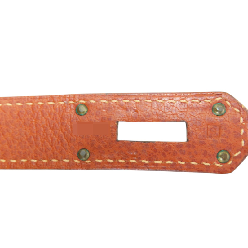 米色帆布 棕色皮革 Kelly 50 凱莉包 手提包 口G刻 金釦 (無鎖頭/背帶)【HERMES 愛馬仕】-7