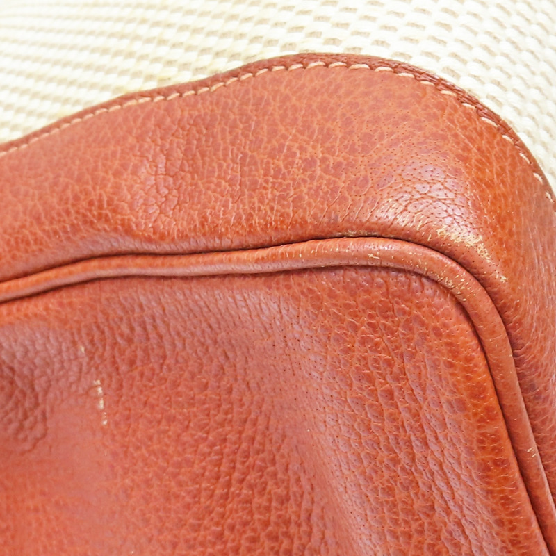 米色帆布 棕色皮革 Kelly 50 凱莉包 手提包 口G刻 金釦 (無鎖頭/背帶)【HERMES 愛馬仕】-9