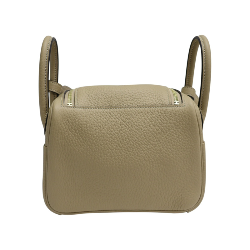 風衣灰 Clemence牛皮 Mini Lindy 肩背包 K刻 金釦【HERMES 愛馬仕】 H079086CC-1