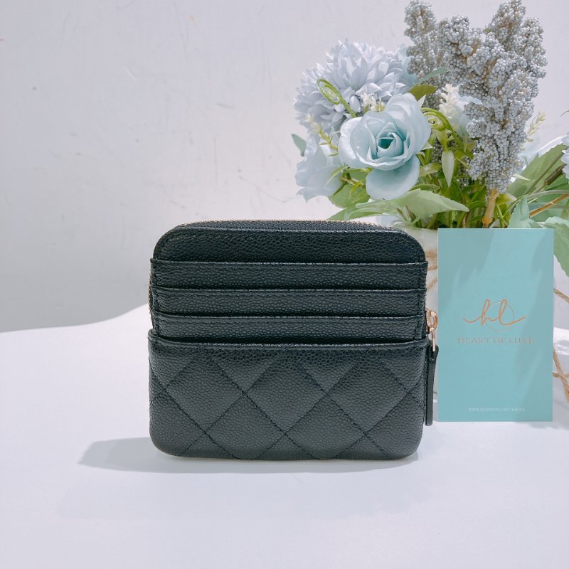 TW4807	Chanel香奈兒經典豆腐零錢包  Classic Zipped Coin Card Holder Caviar-1