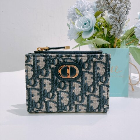 TW4810	Dior 迪奧蒙田經典花紋銀包 30 Montaigne Dahlia Wallet Oblique Blue