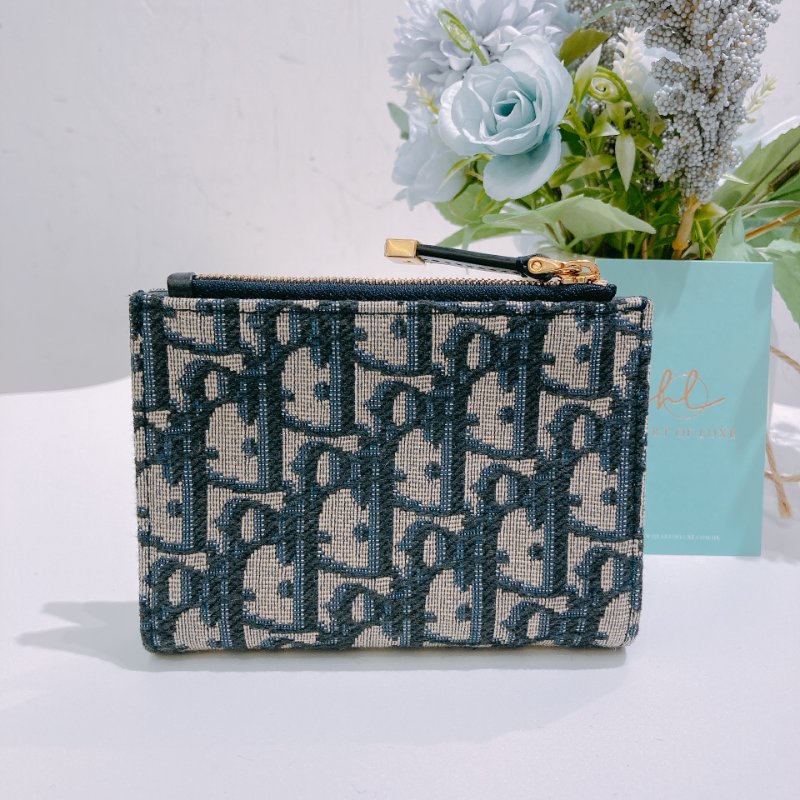 TW4810	Dior 迪奧蒙田經典花紋銀包 30 Montaigne Dahlia Wallet Oblique Blue-1