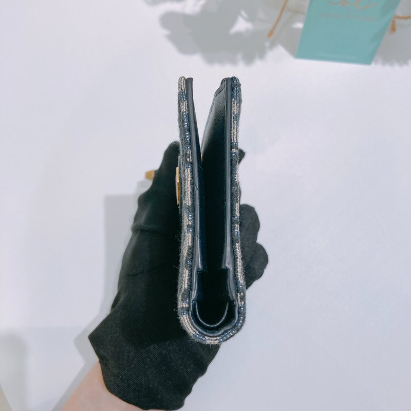 TW4810	Dior 迪奧蒙田經典花紋銀包 30 Montaigne Dahlia Wallet Oblique Blue-3