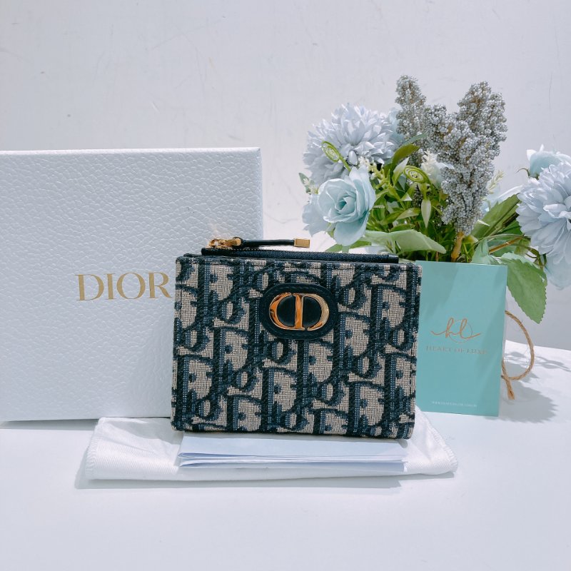 TW4810	Dior 迪奧蒙田經典花紋銀包 30 Montaigne Dahlia Wallet Oblique Blue-9