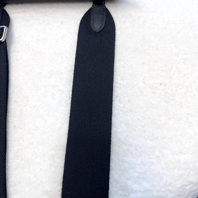 愛馬仕餐盤包Hermès Videpoches 黑色Togo皮帆布背袋肩背包 H084283-19