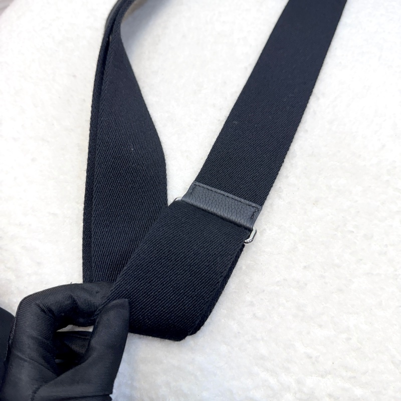 愛馬仕餐盤包Hermès Videpoches 黑色Togo皮帆布背袋肩背包 H084283-20