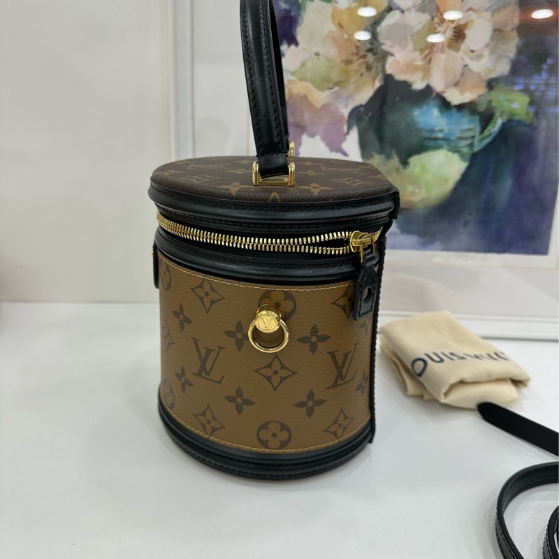 LV/路易威登 Cannes老花發財桶 手提單肩斜挎包 20年編碼 99新-1