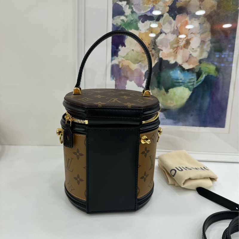 LV/路易威登 Cannes老花發財桶 手提單肩斜挎包 20年編碼 99新-2