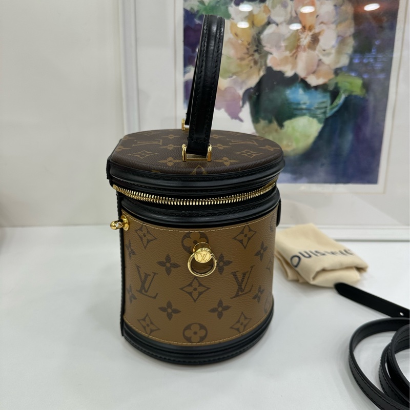 LV/路易威登 Cannes老花發財桶 手提單肩斜挎包 20年編碼 99新-3