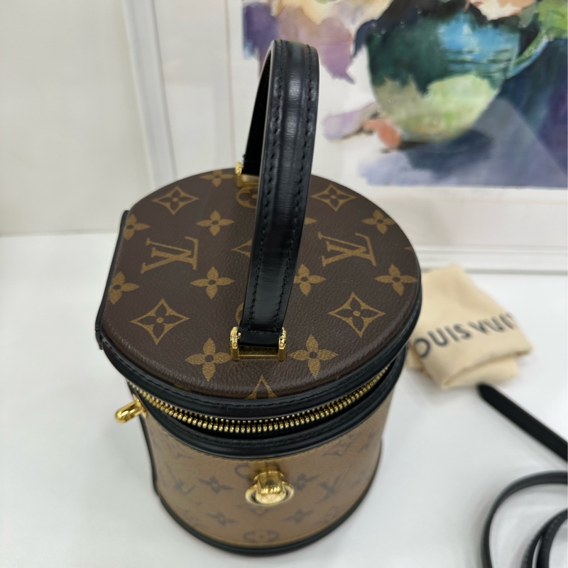 LV/路易威登 Cannes老花發財桶 手提單肩斜挎包 20年編碼 99新-4