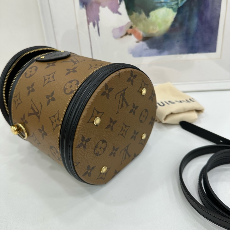 LV/路易威登 Cannes老花發財桶 手提單肩斜挎包 20年編碼 99新-5