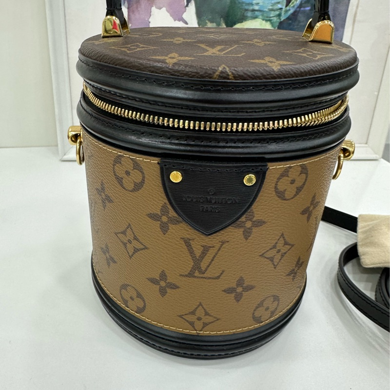 LV/路易威登 Cannes老花發財桶 手提單肩斜挎包 20年編碼 99新-6