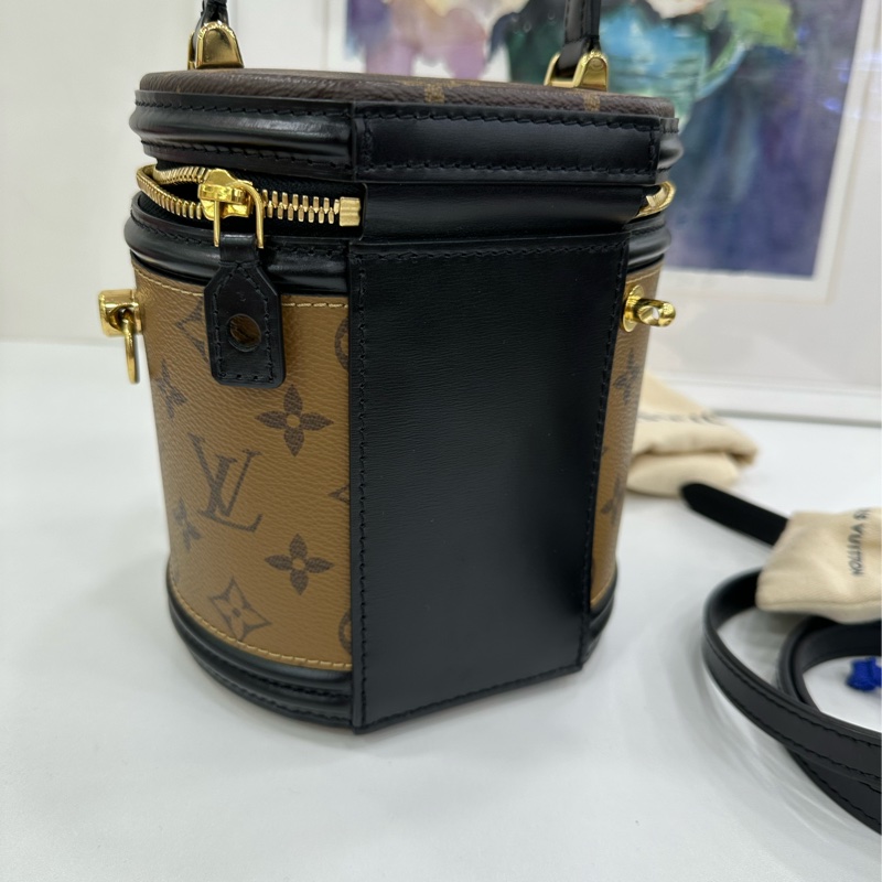 LV/路易威登 Cannes老花發財桶 手提單肩斜挎包 20年編碼 99新-7
