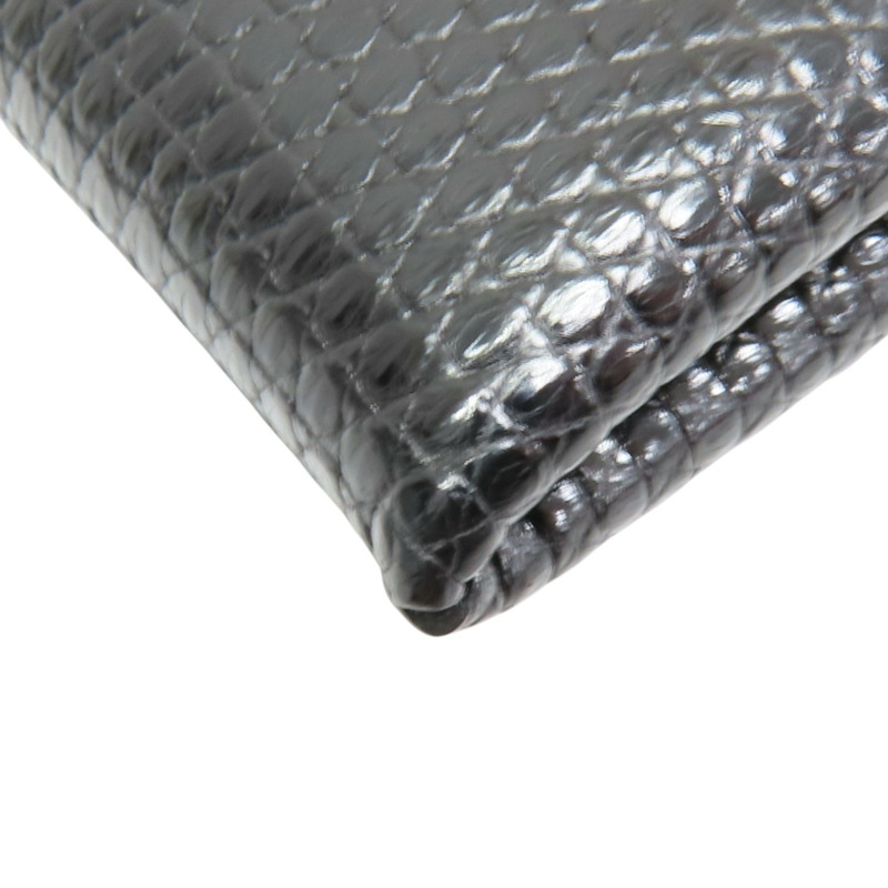 黑色 蜥蜴皮 Calvi 名片夾 K刻 銀扣【HERMES 愛馬仕】 H085836CK-12