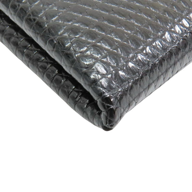 黑色 蜥蜴皮 Calvi 名片夾 K刻 銀扣【HERMES 愛馬仕】 H085836CK-13