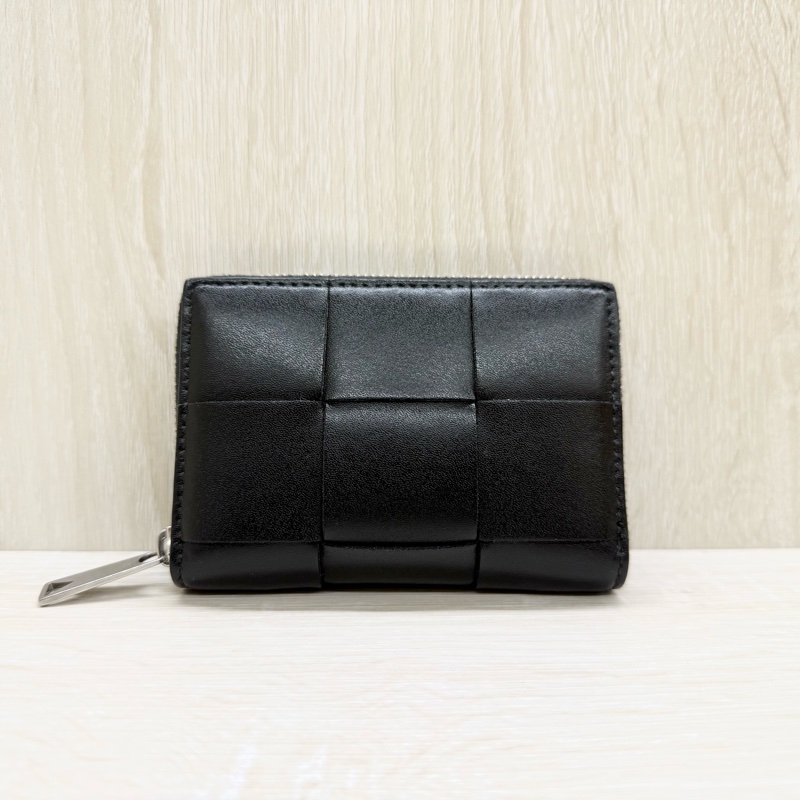 BV黑牛皮Cassette Zippered Coin Purse零錢包-1