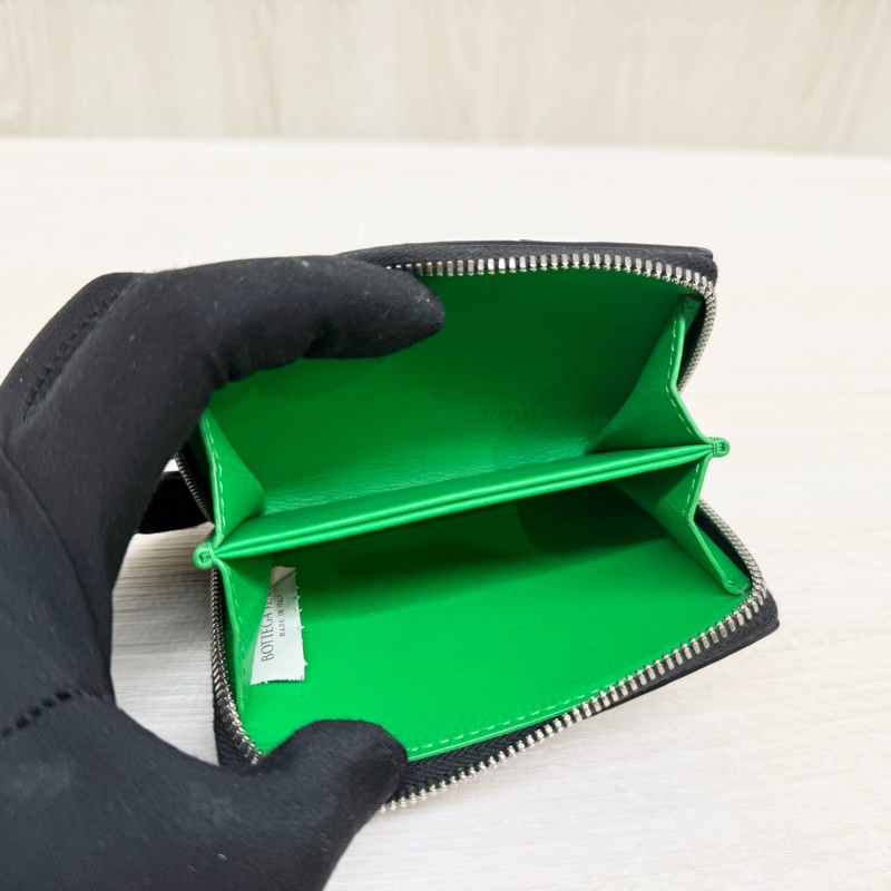 BV黑牛皮Cassette Zippered Coin Purse零錢包-11